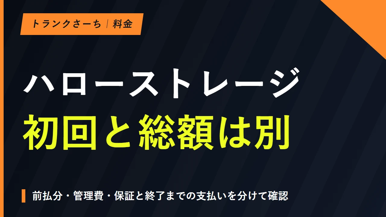 ハローストレージの料金｜初期費用と月額・総額の計算方法を解説のサムネイル