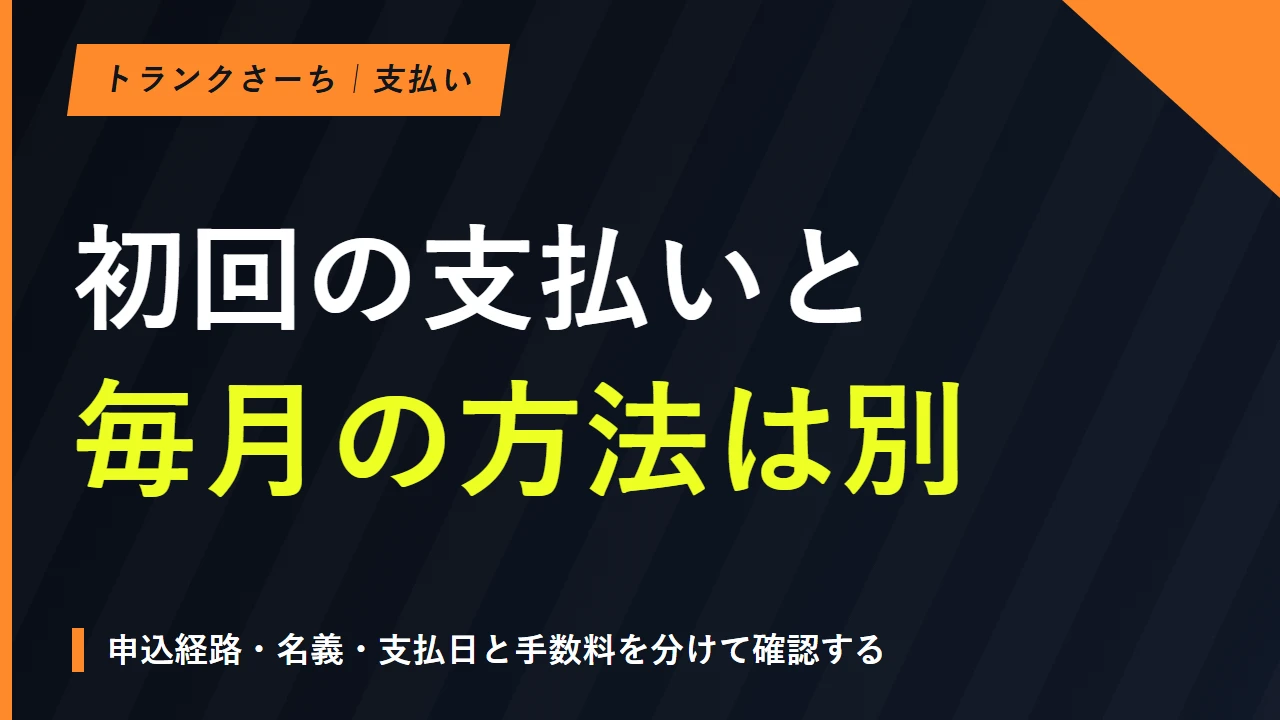 トランクルームの支払い方法｜初回と毎月の条件を分けて比べるのサムネイル