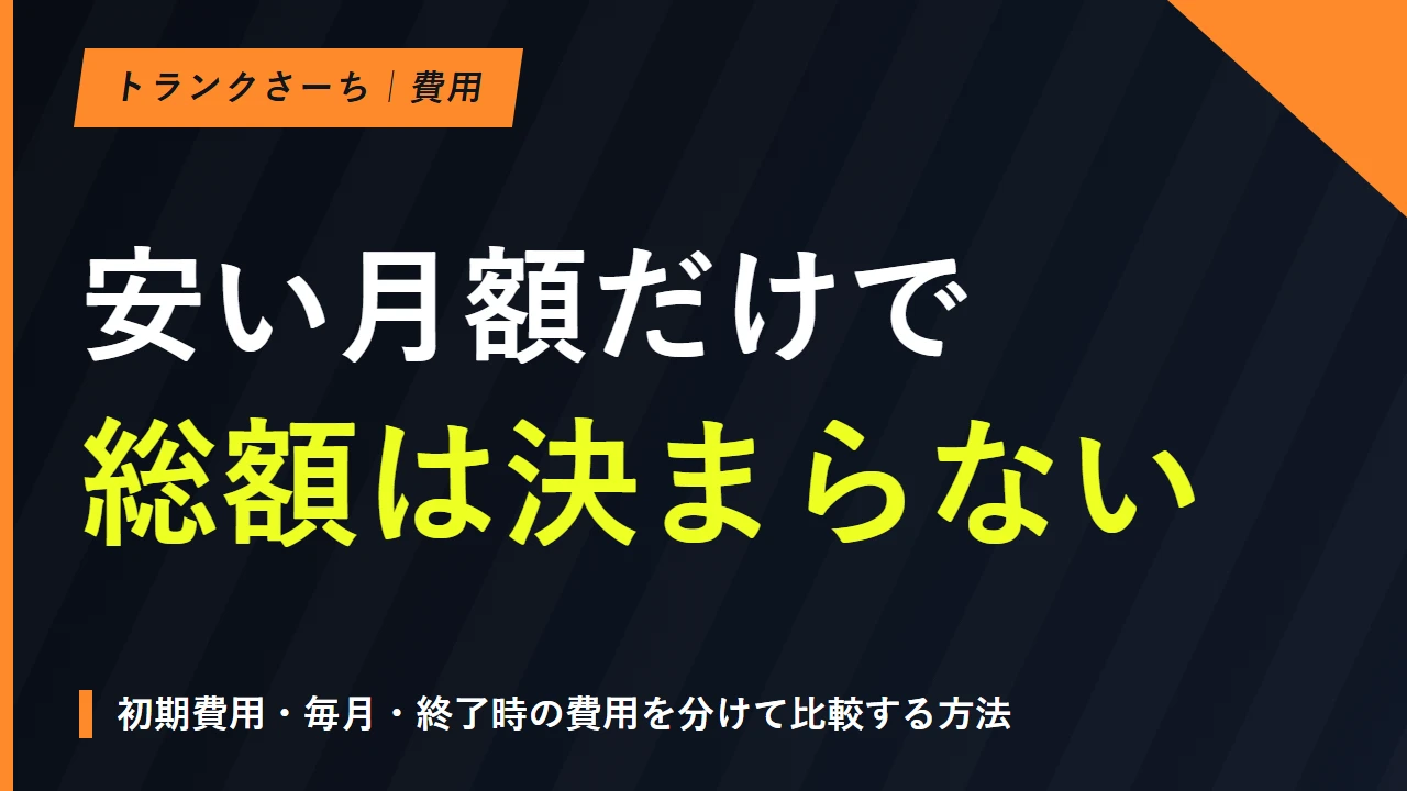 トランクルームの料金はいくら？初期費用と総額を比べる方法のサムネイル
