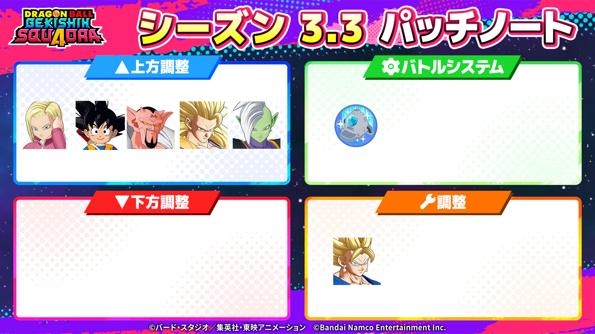 ニュース詳細 | ドラゴンボール ゲキシン スクアドラ | バンダイナムコ