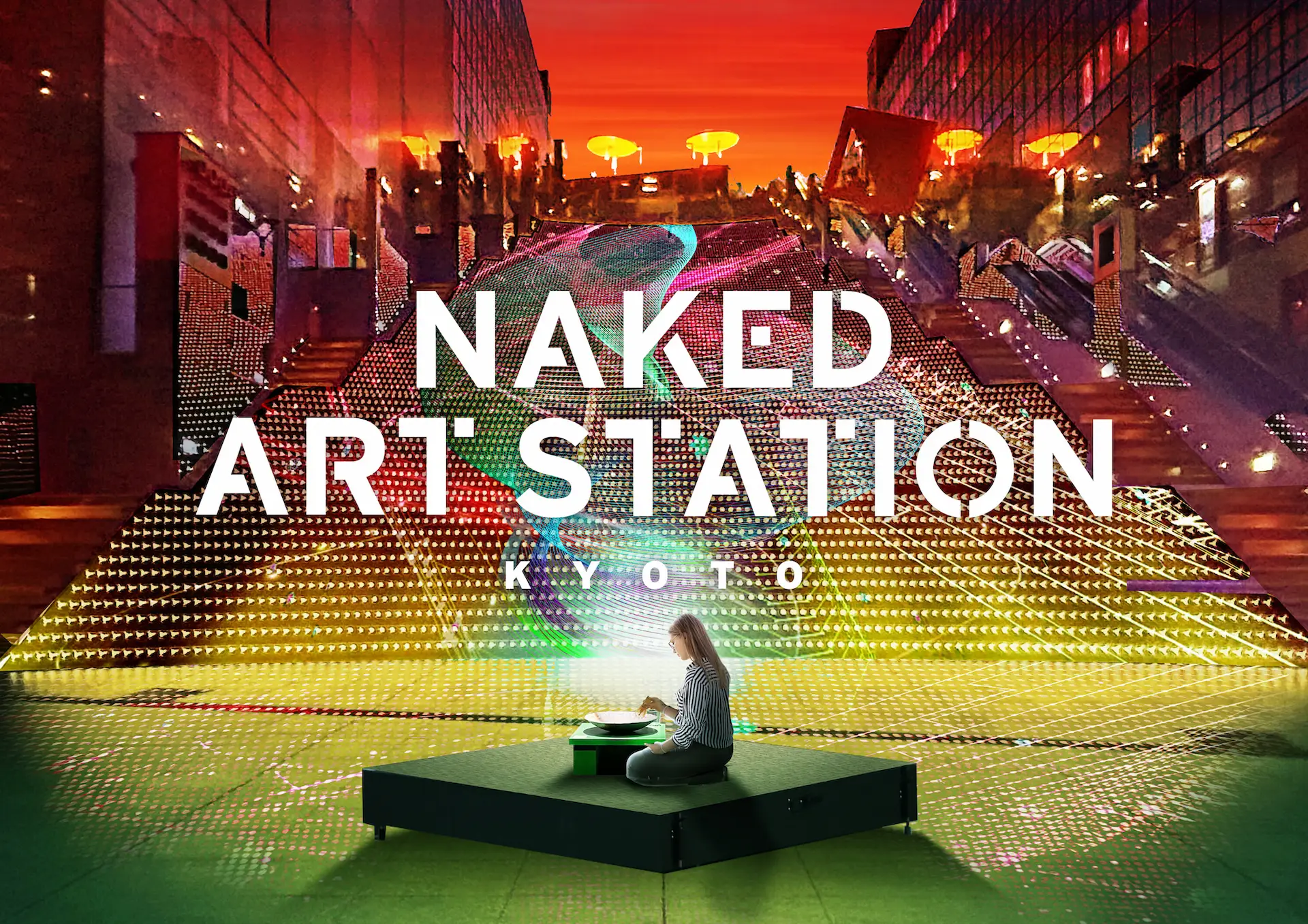 JR京都駅ビル 大階段（４F室町小路広場） | NAKED ART STATION -KYOTO 