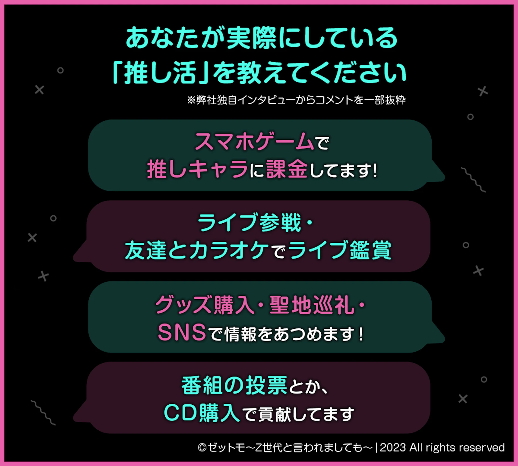 あなたが実際にしている「推し活」を教えてください