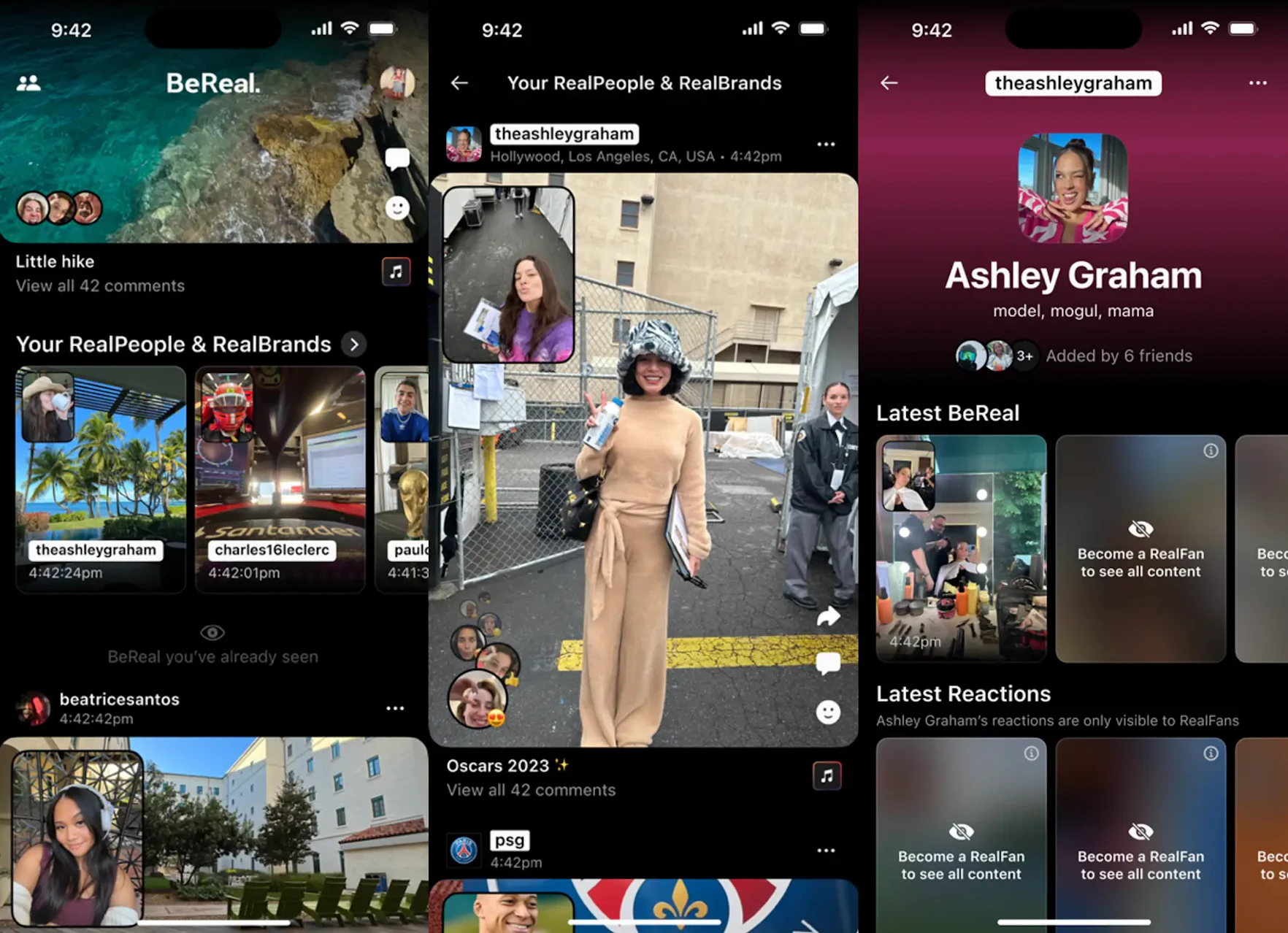 BeRealの公式アカウント「RealPeople」「RealBrand」