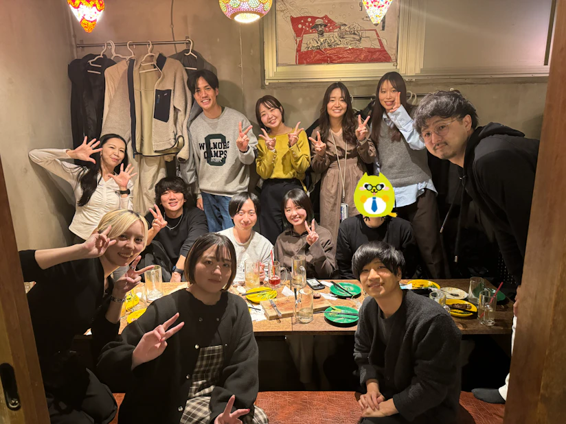 ノベルティの忘年会集合写真