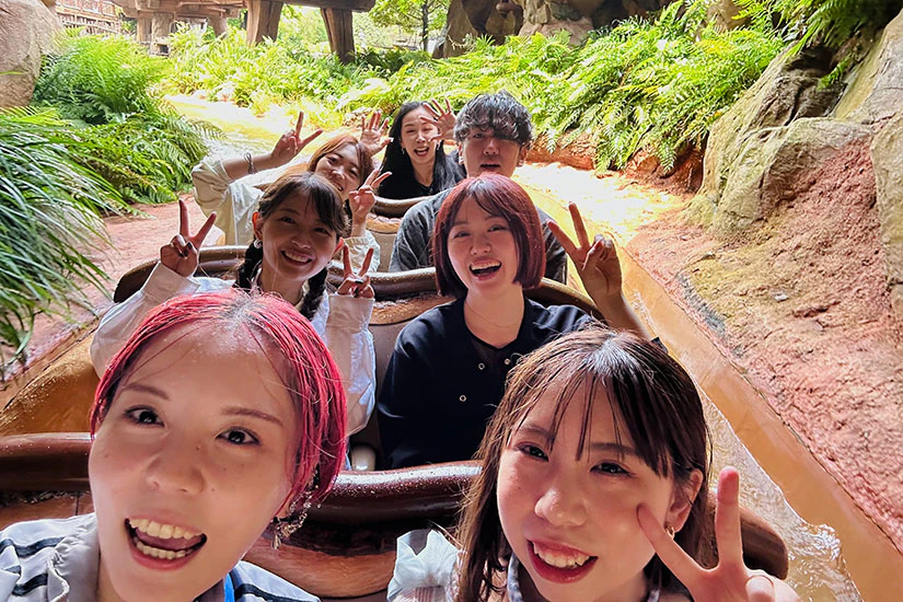 スプラッシュマウンテンで落ちた後のノベルティメンバーたち