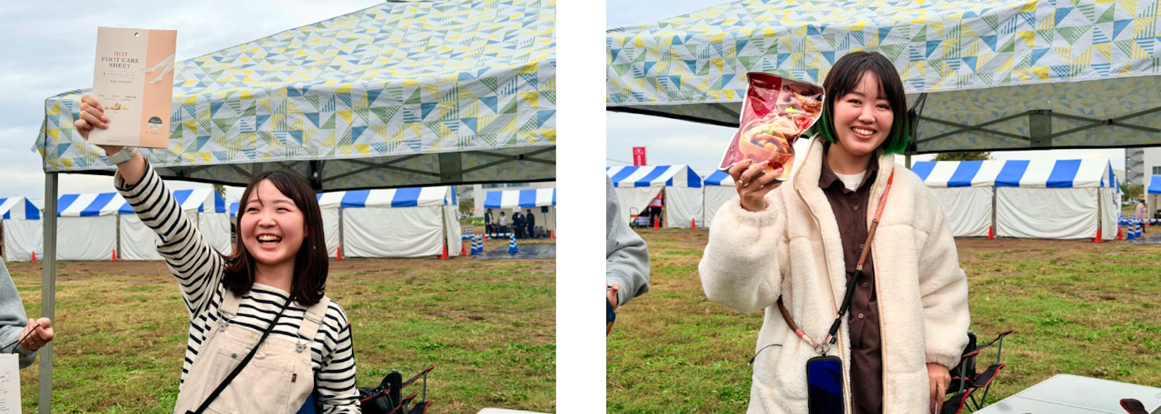 カートレースの景品を手に喜んでいるノベルティ社員の皆さん