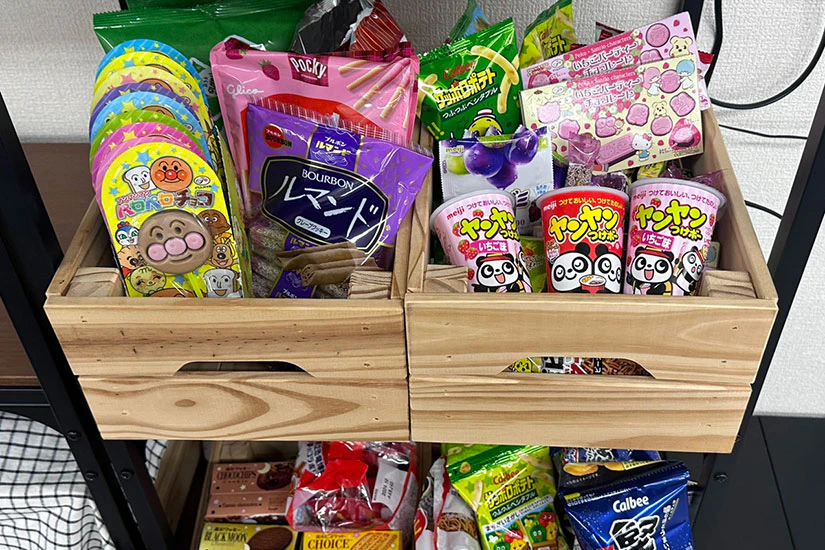 ノベルティのオフィスにあるお菓子コーナー