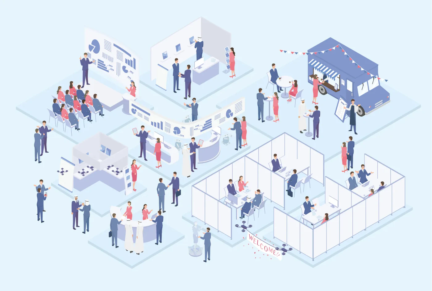 展示会のイラスト