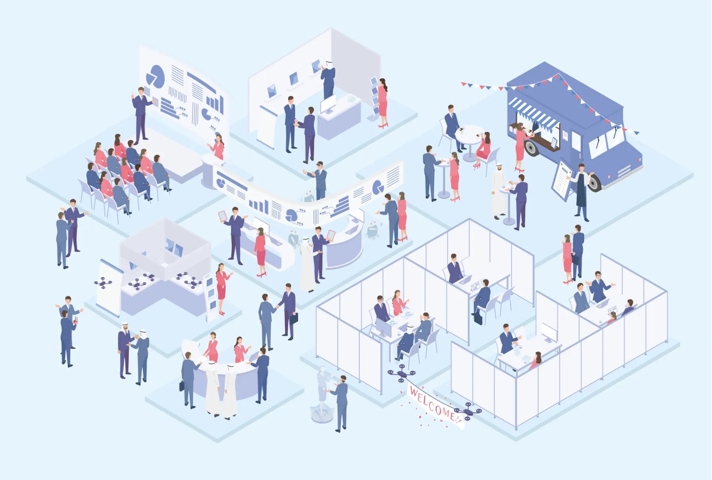 展示会のイラスト