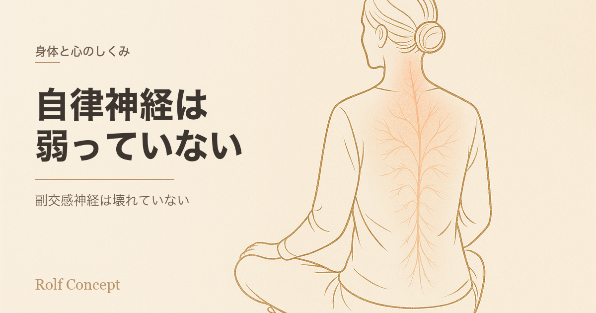 「自律神経が弱っている」と言われたら——副交感神経は壊れていない、「働く機会」が減っているだけ
