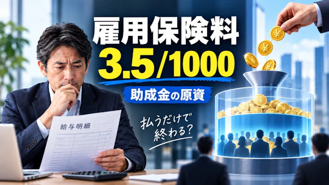 雇用保険料3.5/1000は助成金の原資|中小企業が払うだけで終わる理由