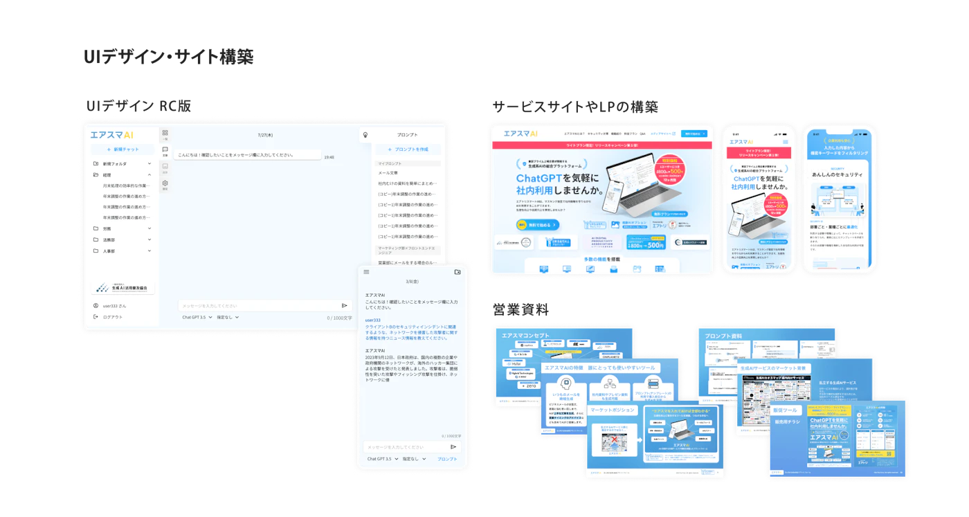 UI・サイト・営業資料の全体