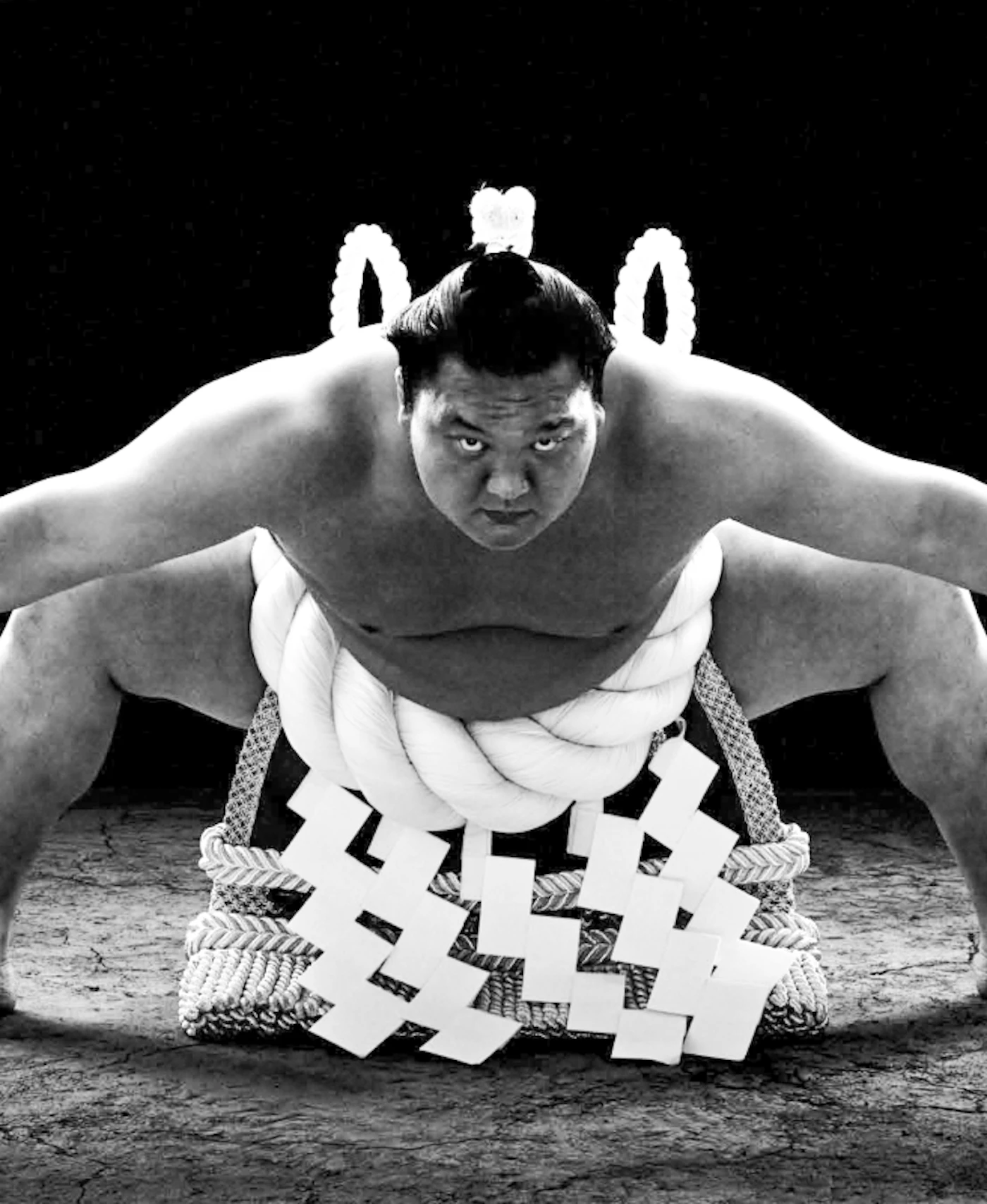 横綱・白鵬のモノクロ写真