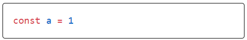 装飾されたコードのキャプション：const a = 1