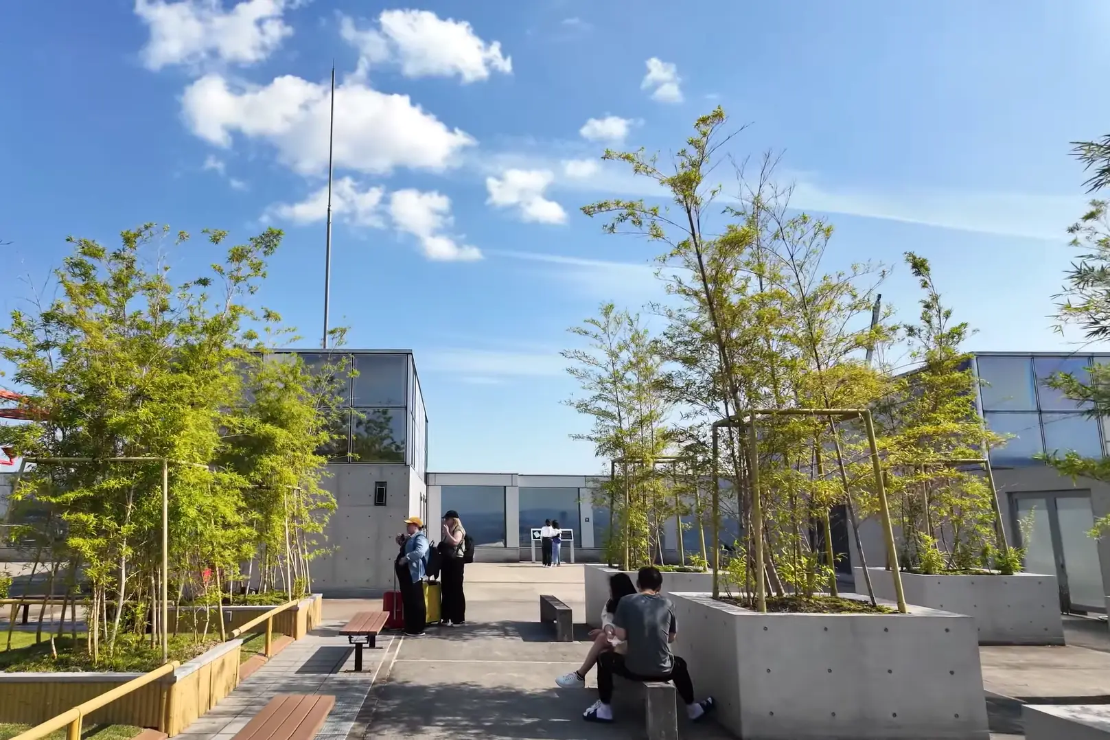 Kyoto Station’s Sky Plaza Happi Terrace rooftop garden, an open-air rest spot with city views