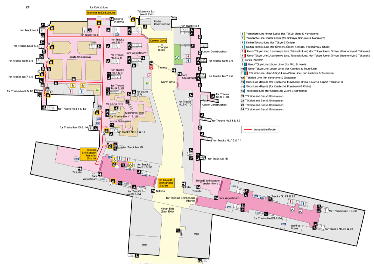 Shinagawa Station layout map