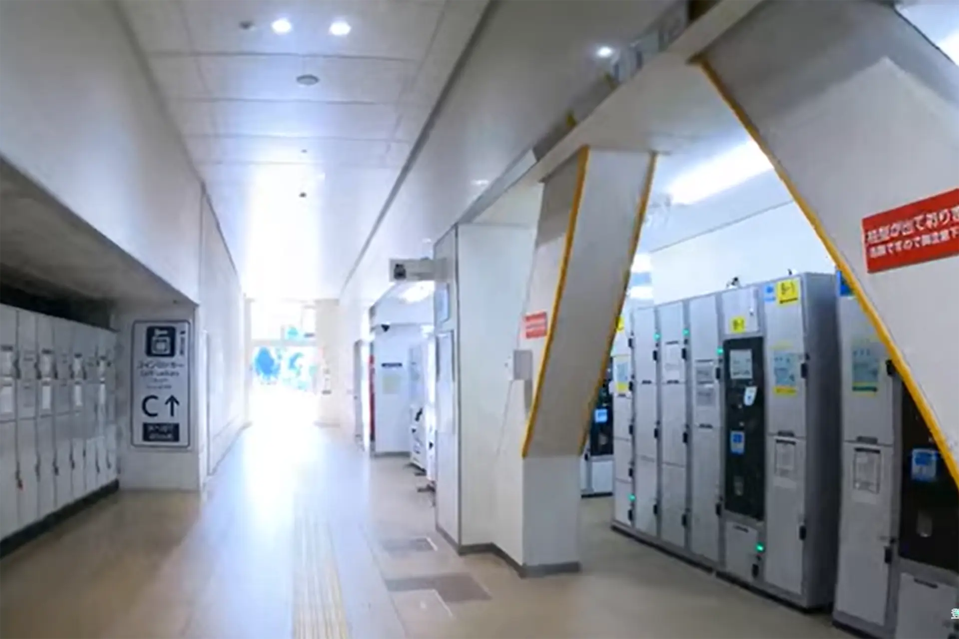 Kanazawa Station coin locker area offering convenient luggage storage for visitors exploring the city