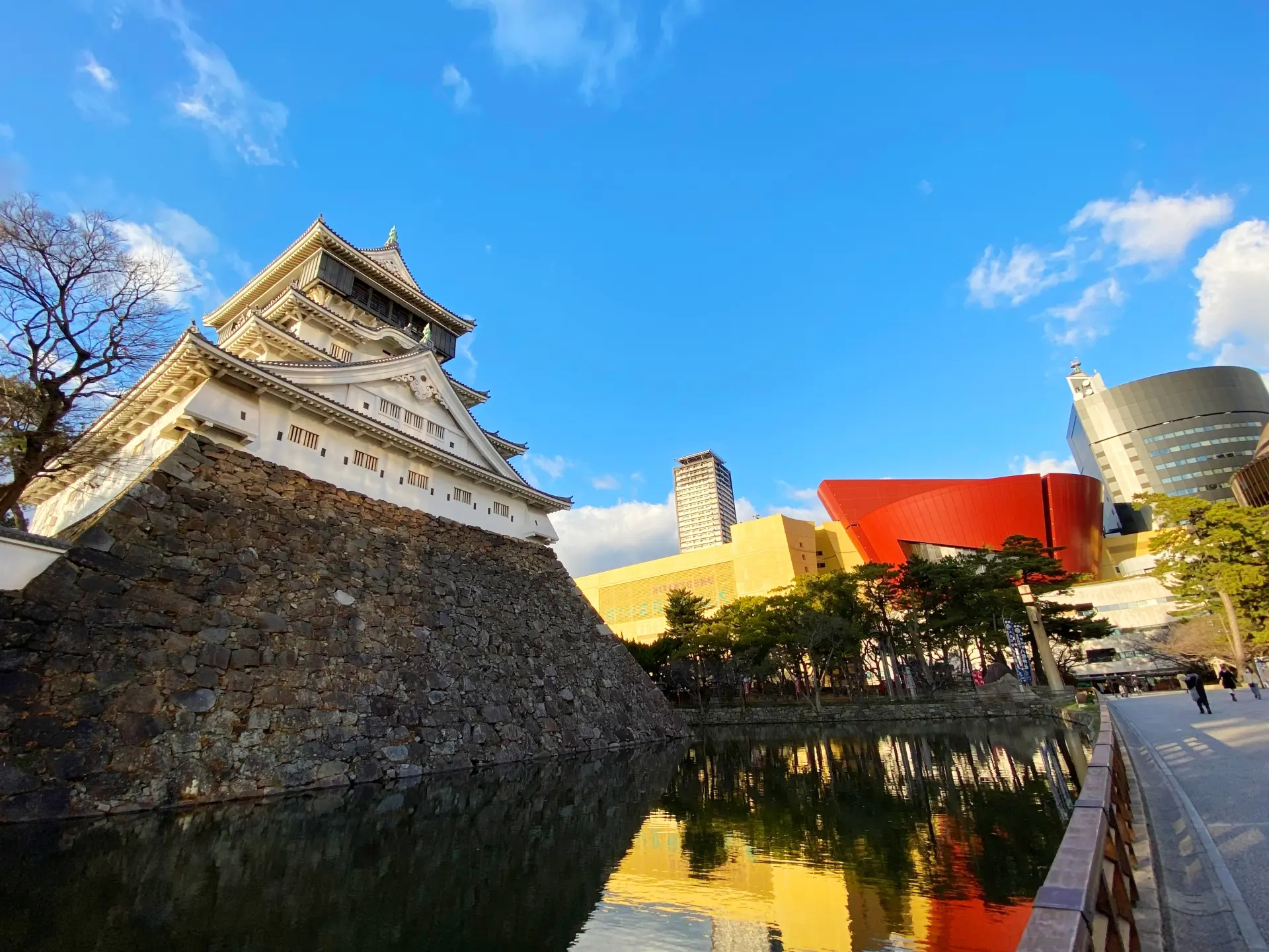 Kokura Castle and Riverwalk Kitakyushu, a large complex for shopping, dining, and cultural activities