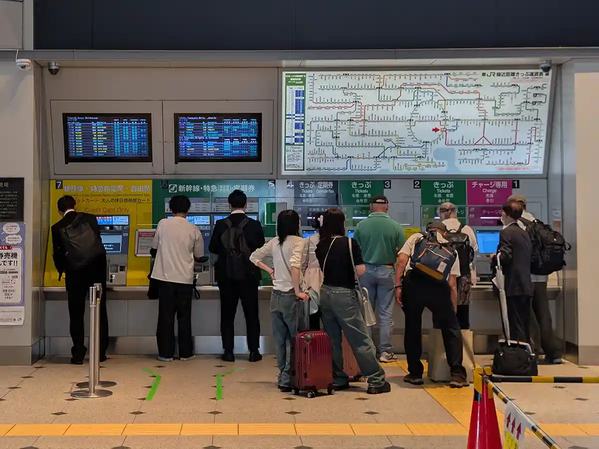 Ticket machines for Shinkansen seats and fares at Tokyo Station