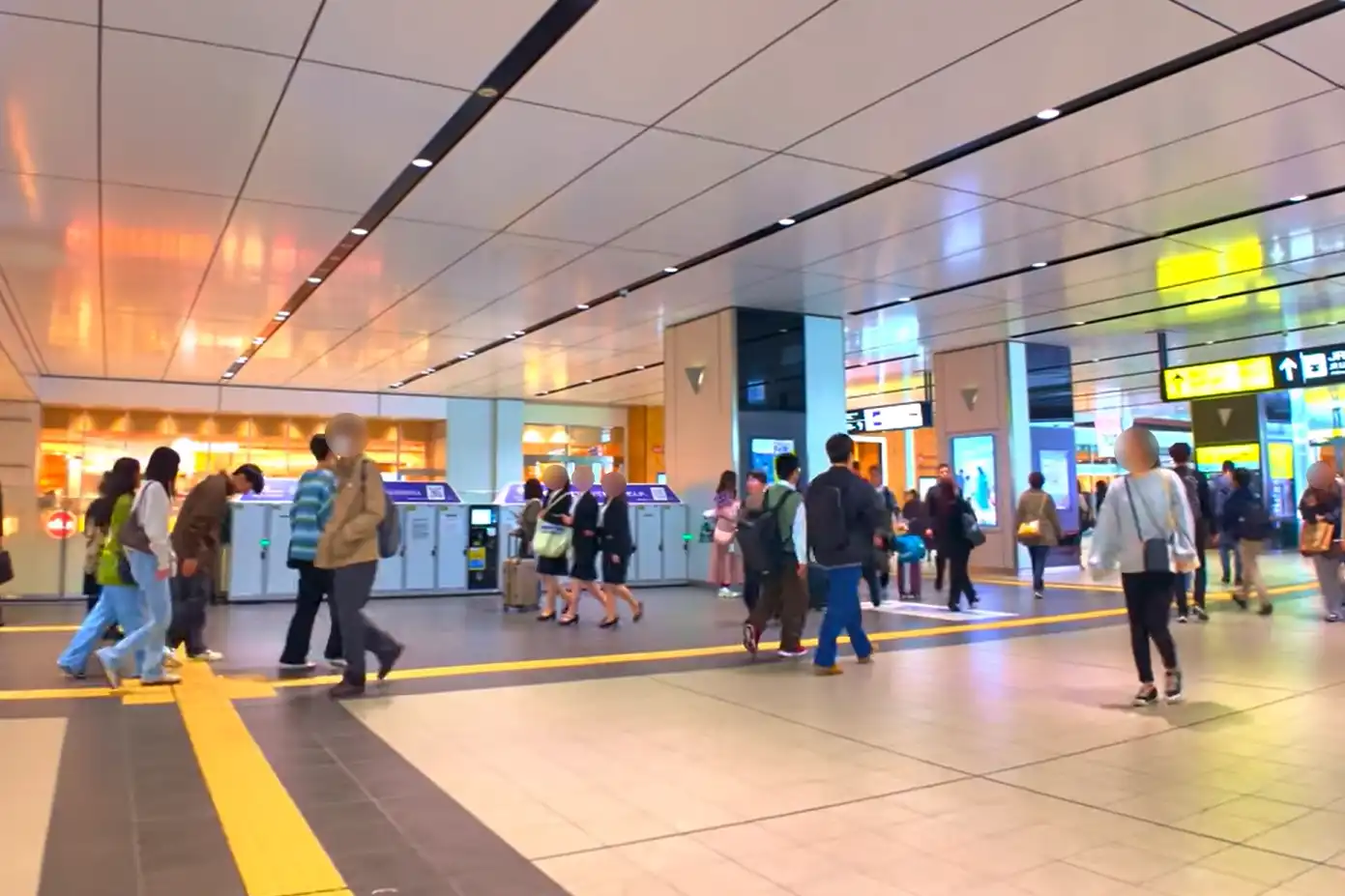 Luggage storage coin lockers located just outside Hiroshima Station’s Shinkansen entrance