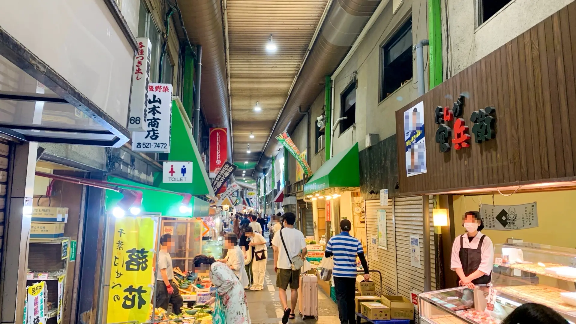Busy shopping street at Tanga Market, known as Kitakyushu’s kitchen, with food stalls and vendors
