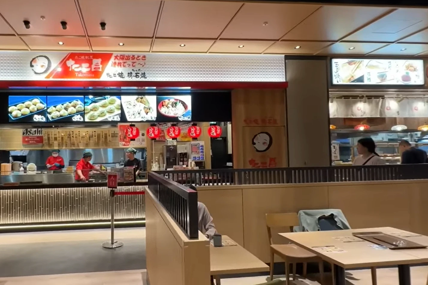 Authentic Osaka-style takoyaki served inside Kansai International Airport