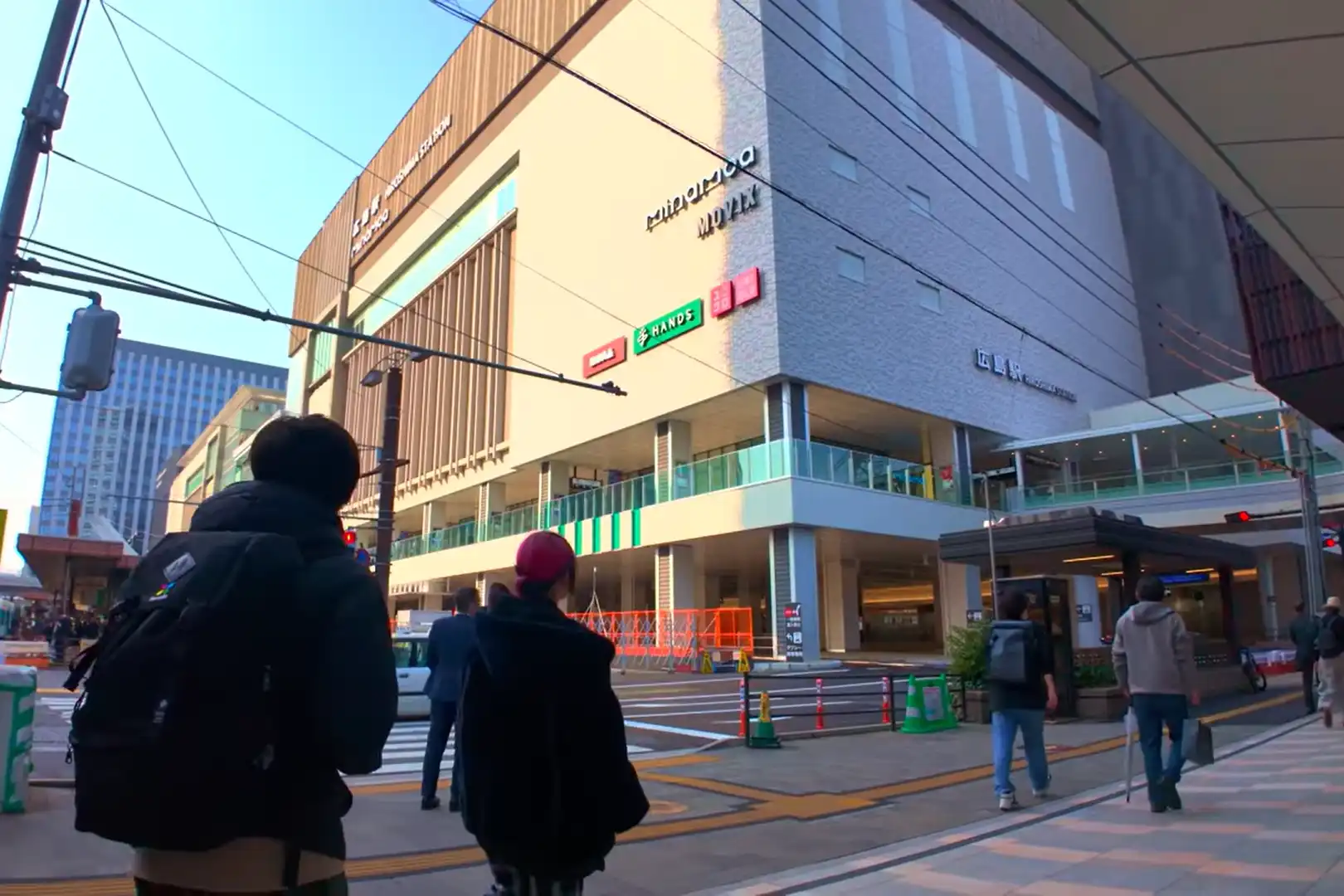 New Minamoa shopping building at Hiroshima Station seen from sidewalk