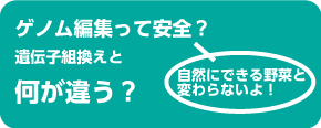 ゲノム編集と遺伝子組み替え、なにが違う？