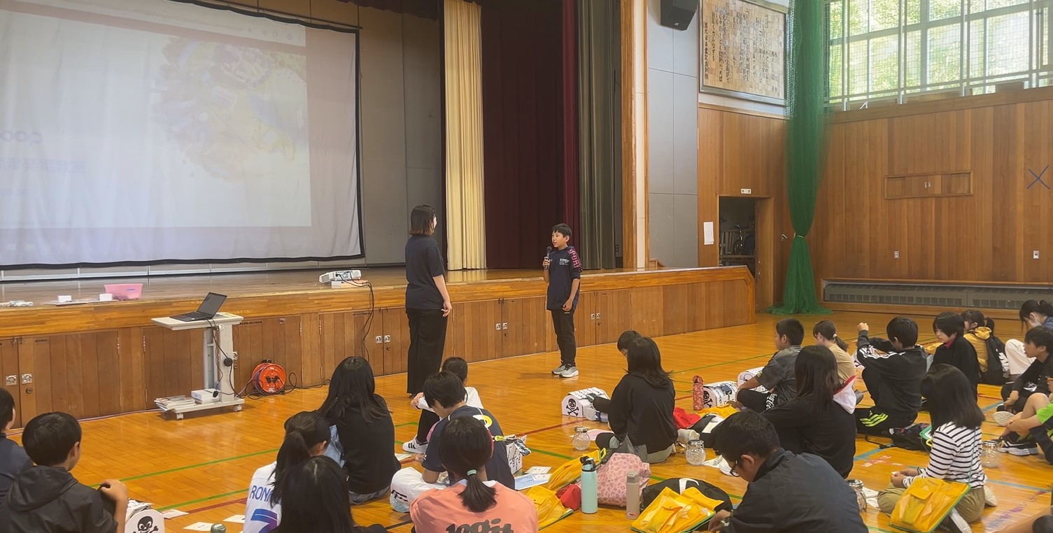 ▲代表の児童が感謝の言葉をくれました