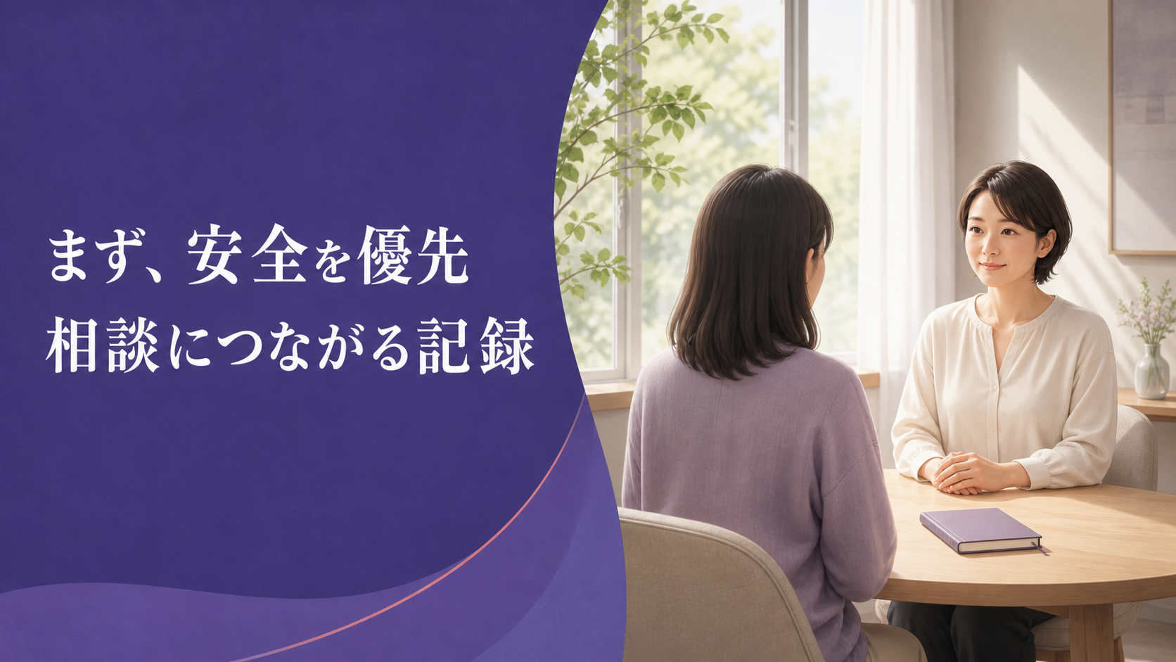 安全な相談先で、次の選択肢を考えるイメージ
