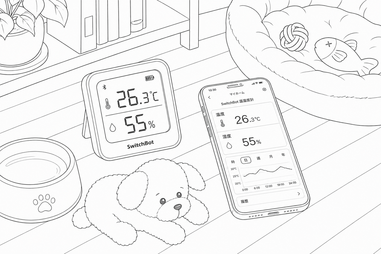 ペットのいる部屋の温湿度管理を徹底解説 — SwitchBotデータで留守中もリアルタイム把握