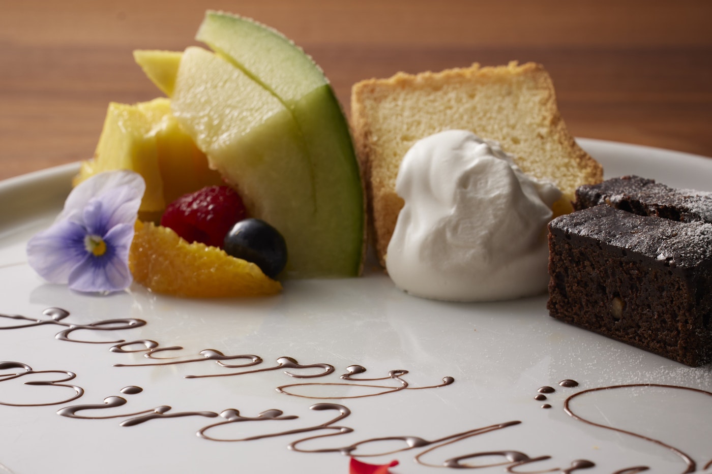 Please savor this special dessert plate  to celebrate your special day.