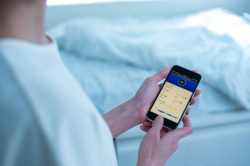 睡眠に関するレポートはご自身のスマートフォン・タブレット等でご覧いただけます