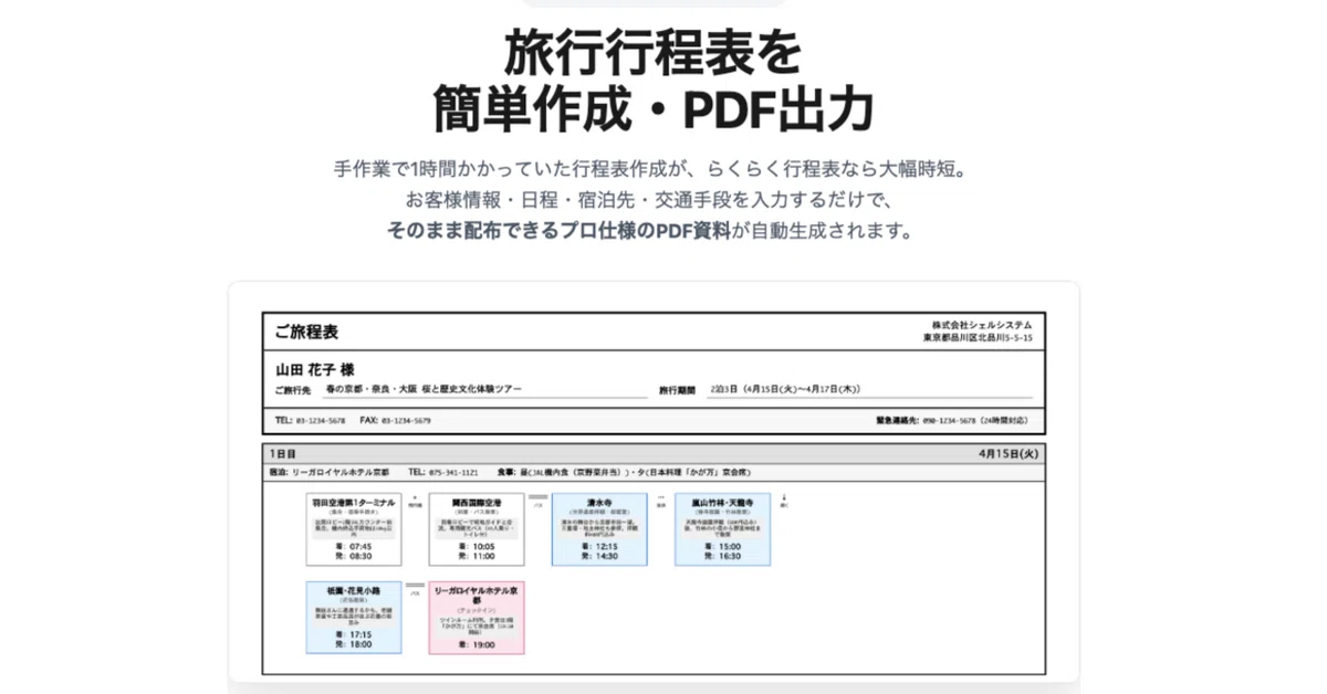 【旅行会社向け】Webでサクッと行程表を作れるツールを公開しました