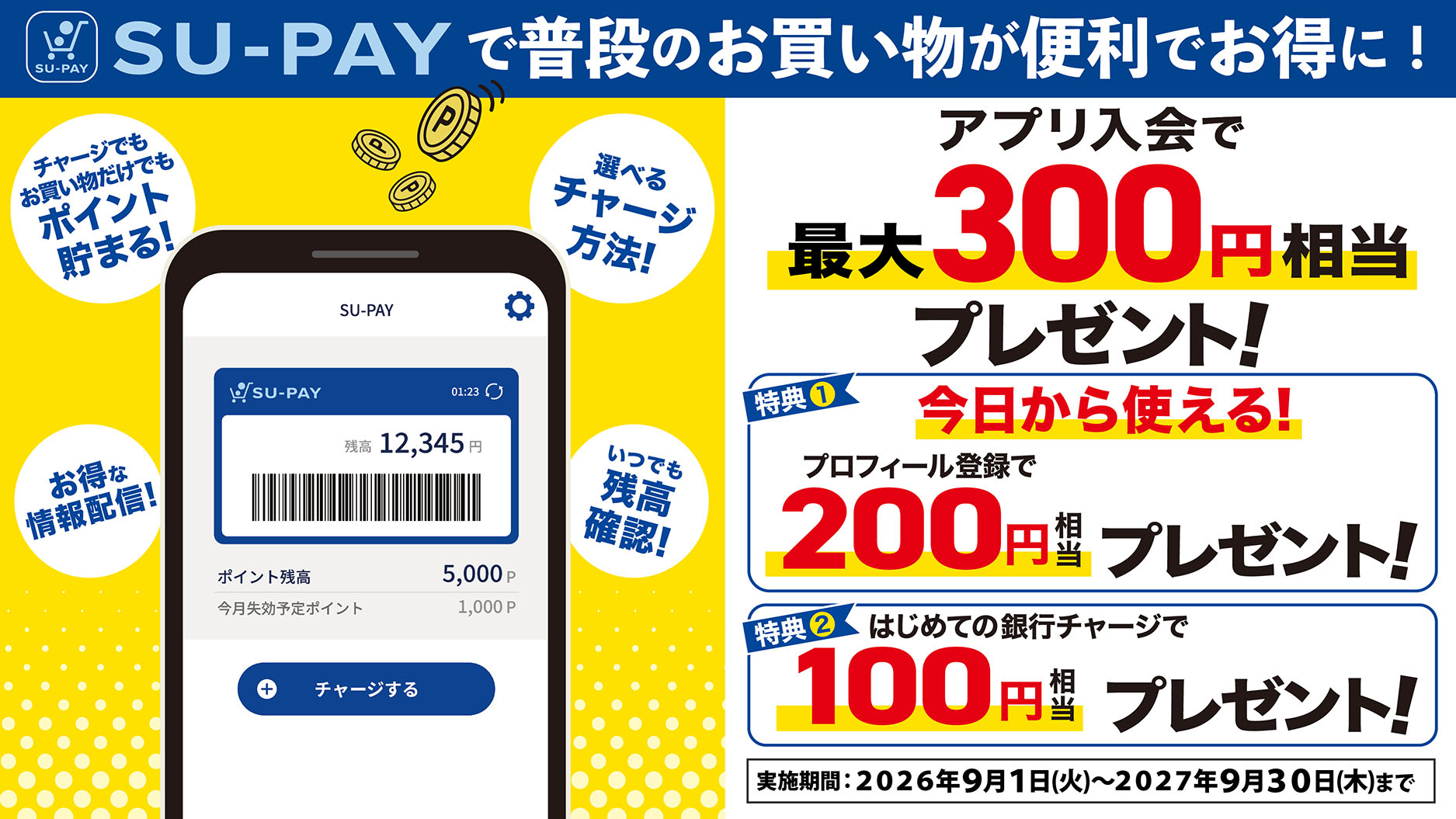 今ならアプリ入会で最大300円相当プレゼント!