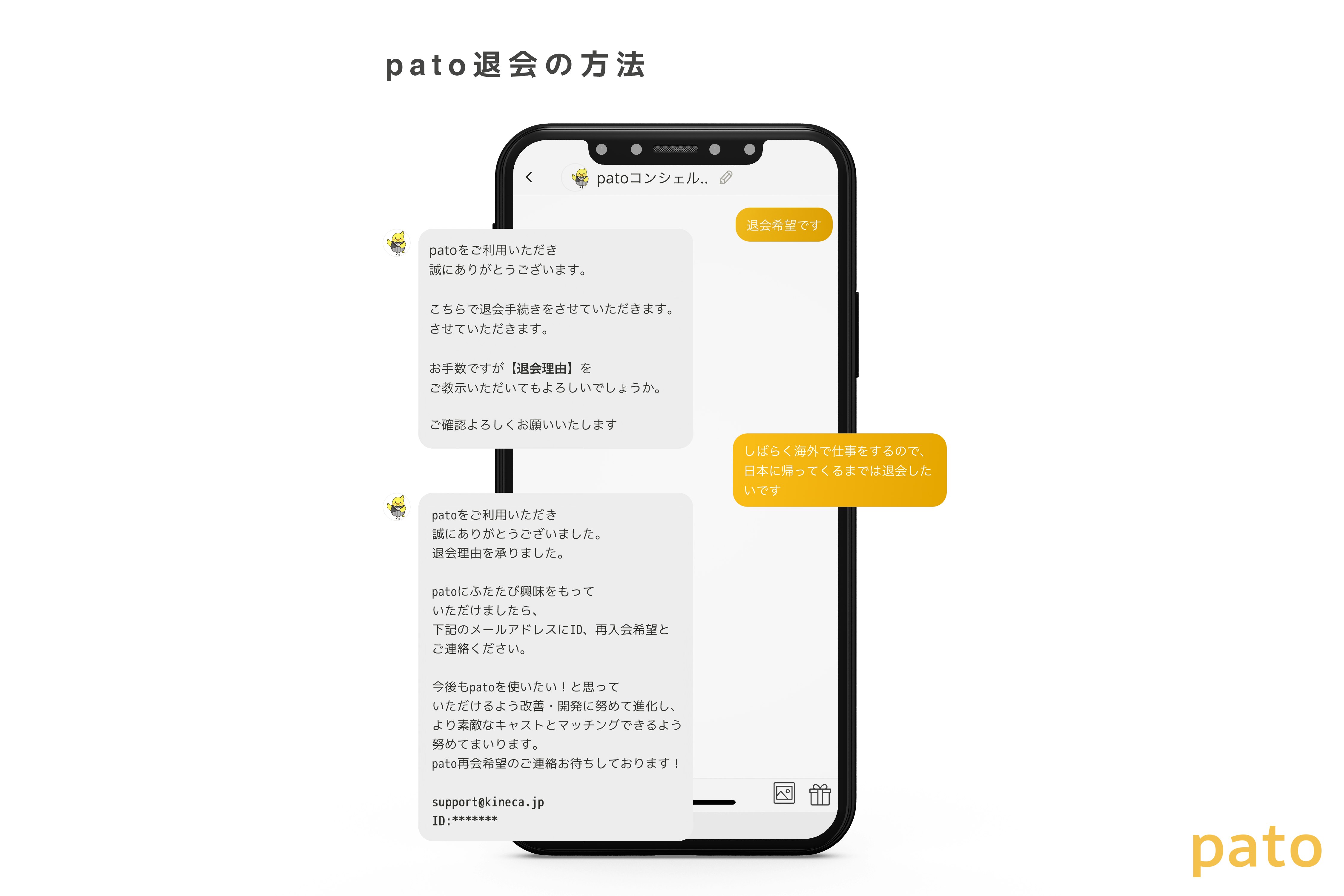 pato退会の方法