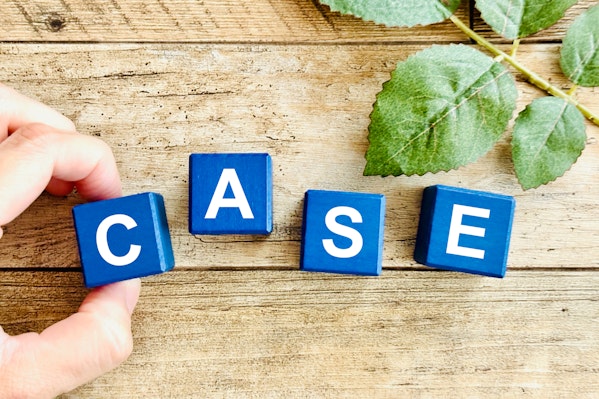 CASEと書かれた青いブロック