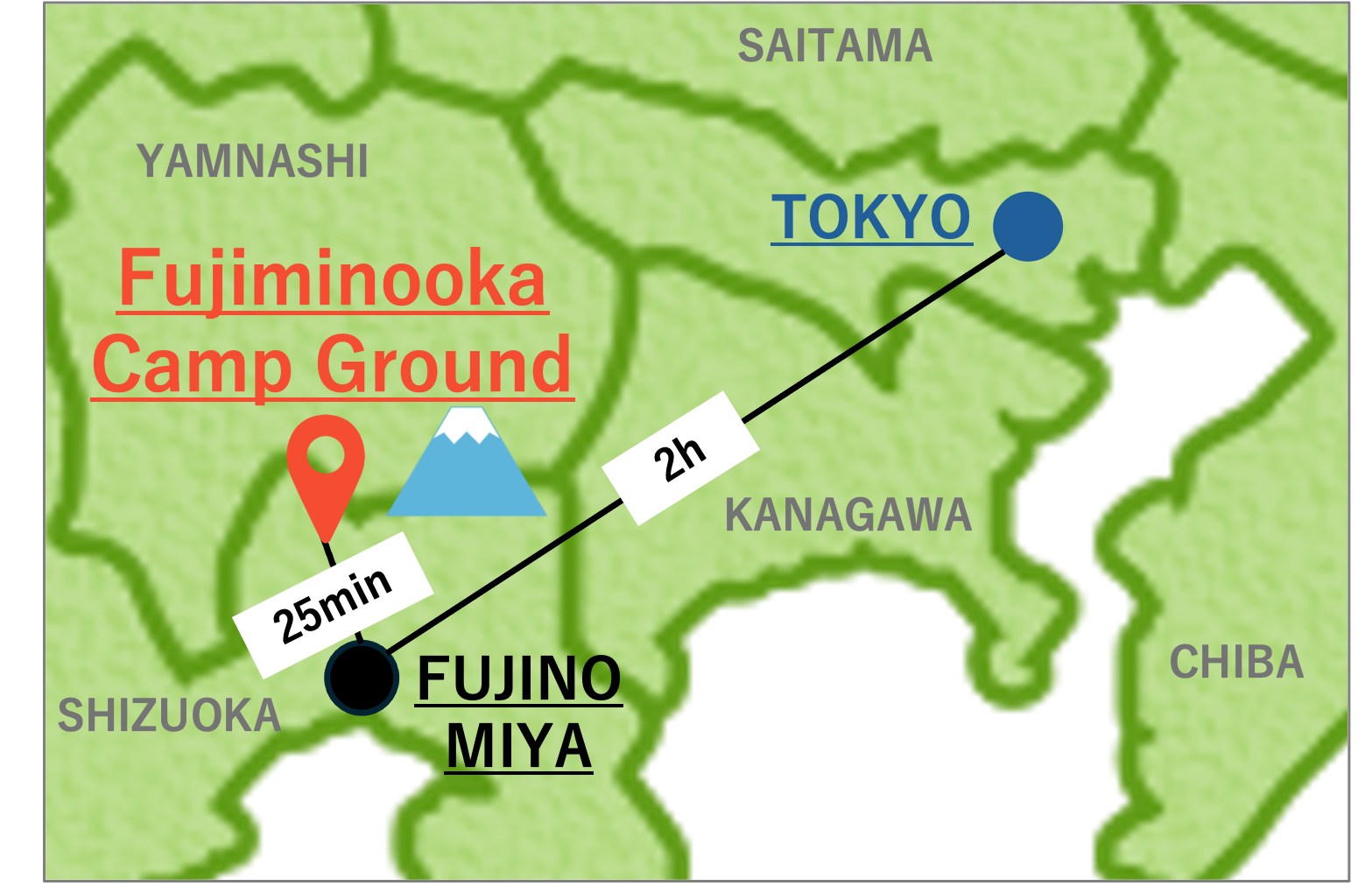 The course when coming via Fujinomiya by Taxi.