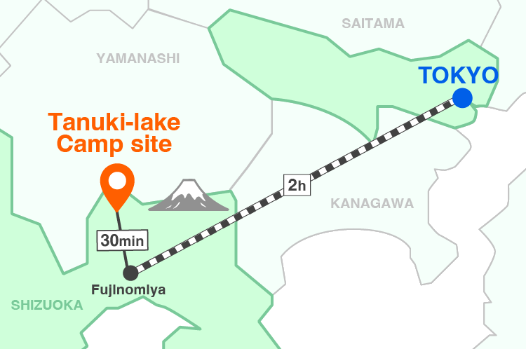 The course when coming via Fujinomiya by Taxi.