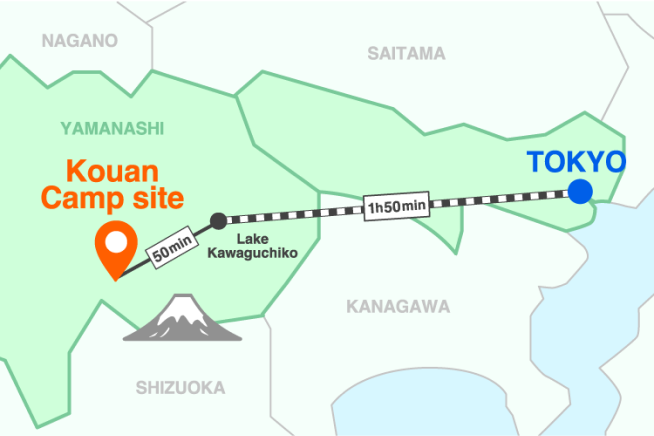 The course when coming via Kawaguchiko by Taxi.