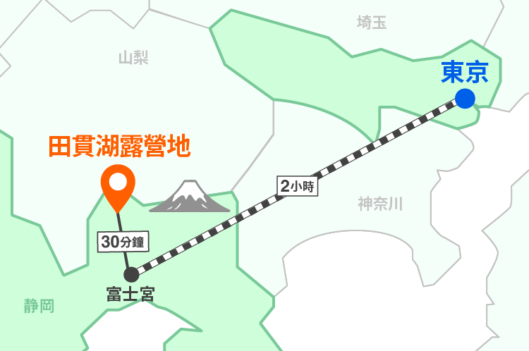 搭乘計程車經過富士宮的路線。
