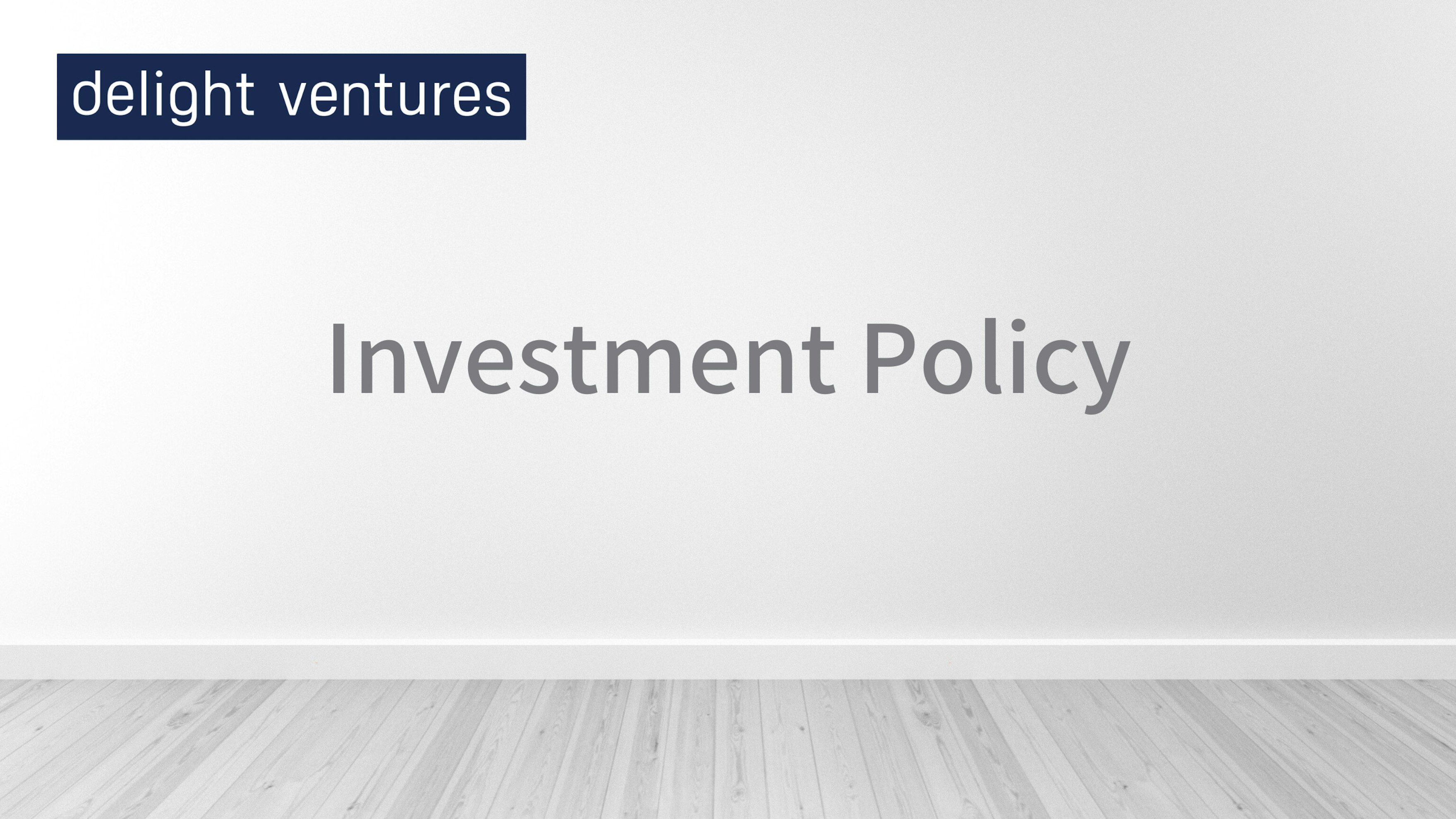 Delight Ventures Investment Policy