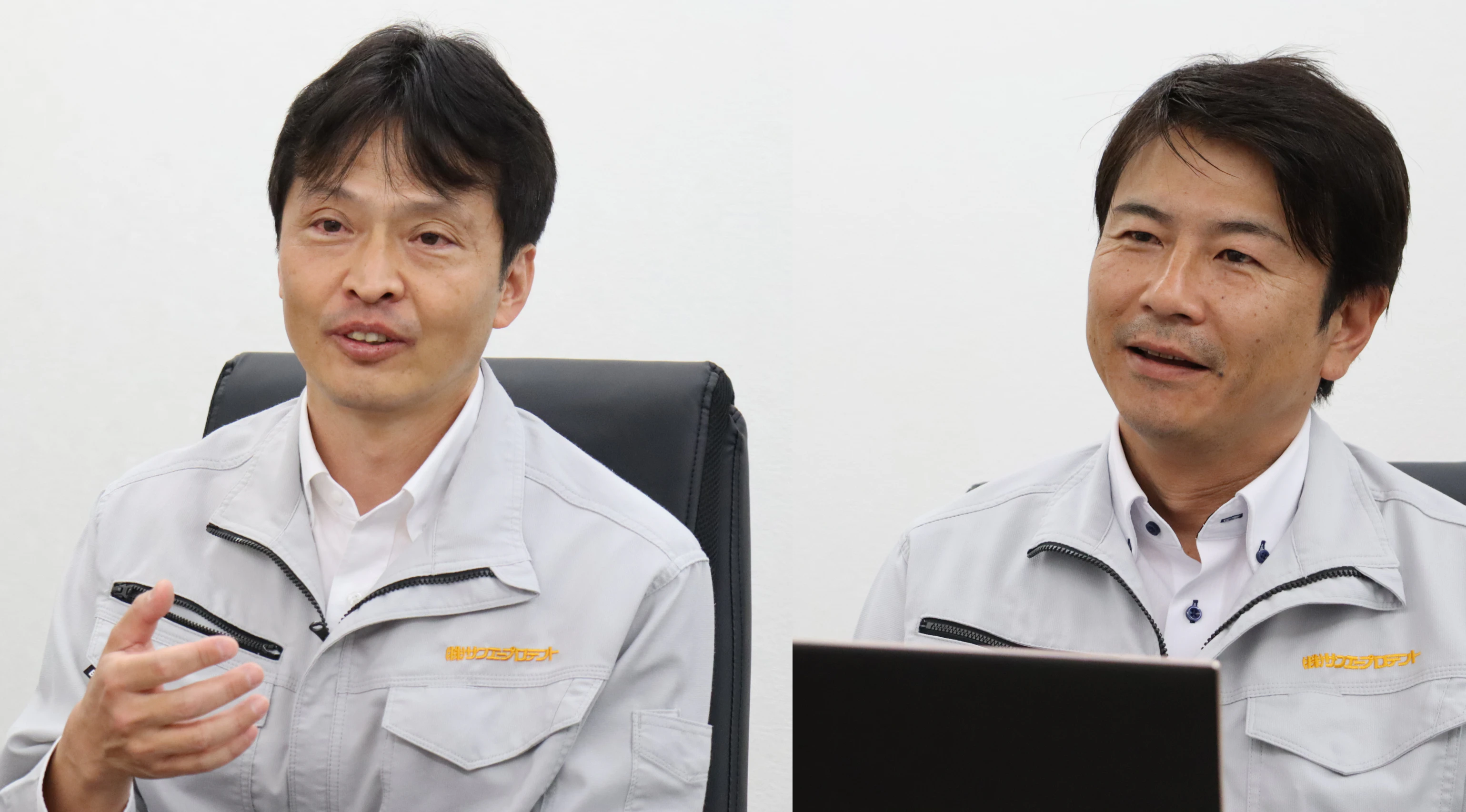 <p>株式会社サンエープロテント<br>取締役 関東営業所 所長 生田徳男様（左）<br>&nbsp;<br>営業部 第一課 課長代理 原田功一様（右）</p>