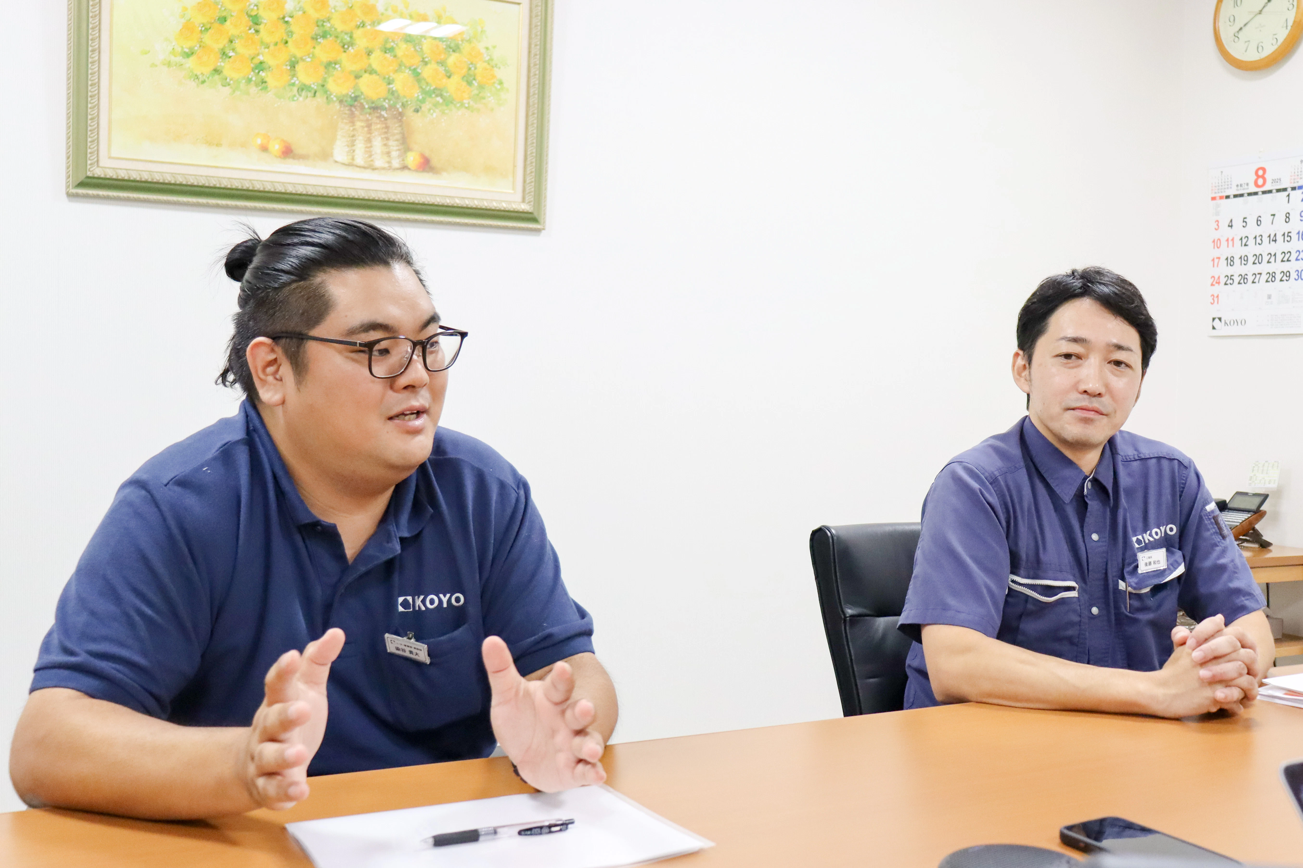 <p>株式会社弘洋<br><span style="color:#222222">柏工場 工場長 兼 ヒーター事業部 部長</span>　後藤和也様<br>&nbsp;<br>同部 業務課 カスタマーサービス　染谷貴大様</p>