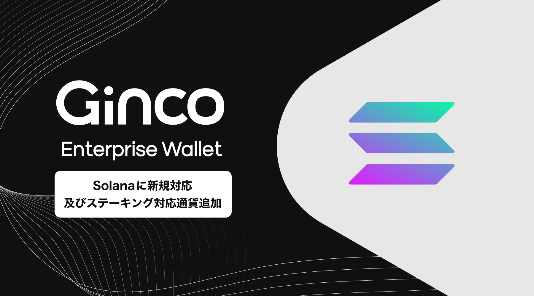 プレスリリース】業務用暗号資産ウォレット「Ginco Enterprise Wallet」がSolanaに新規対応、同時にステーキングサービス対象通貨に新規追加  | Ginco