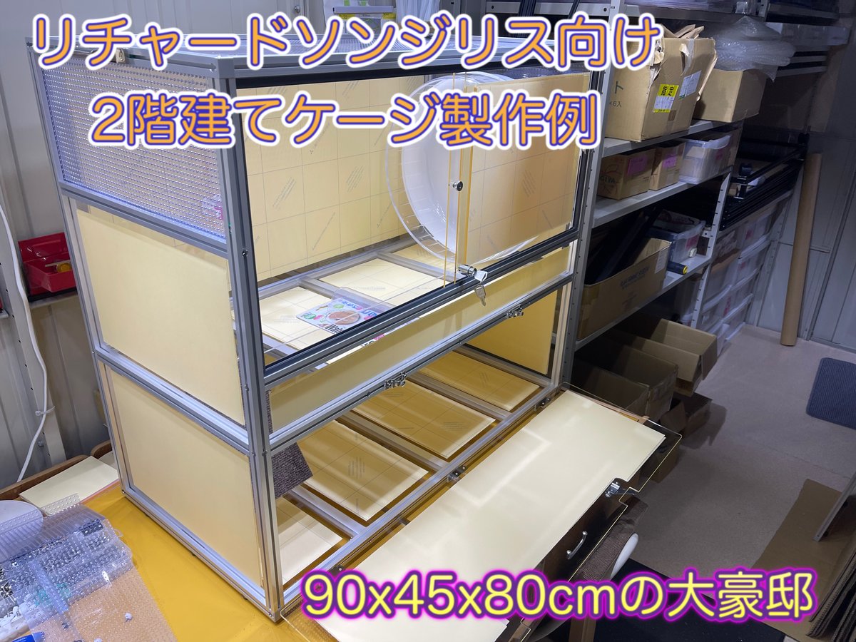 リチャードソンジリス向け　2階立てケージ