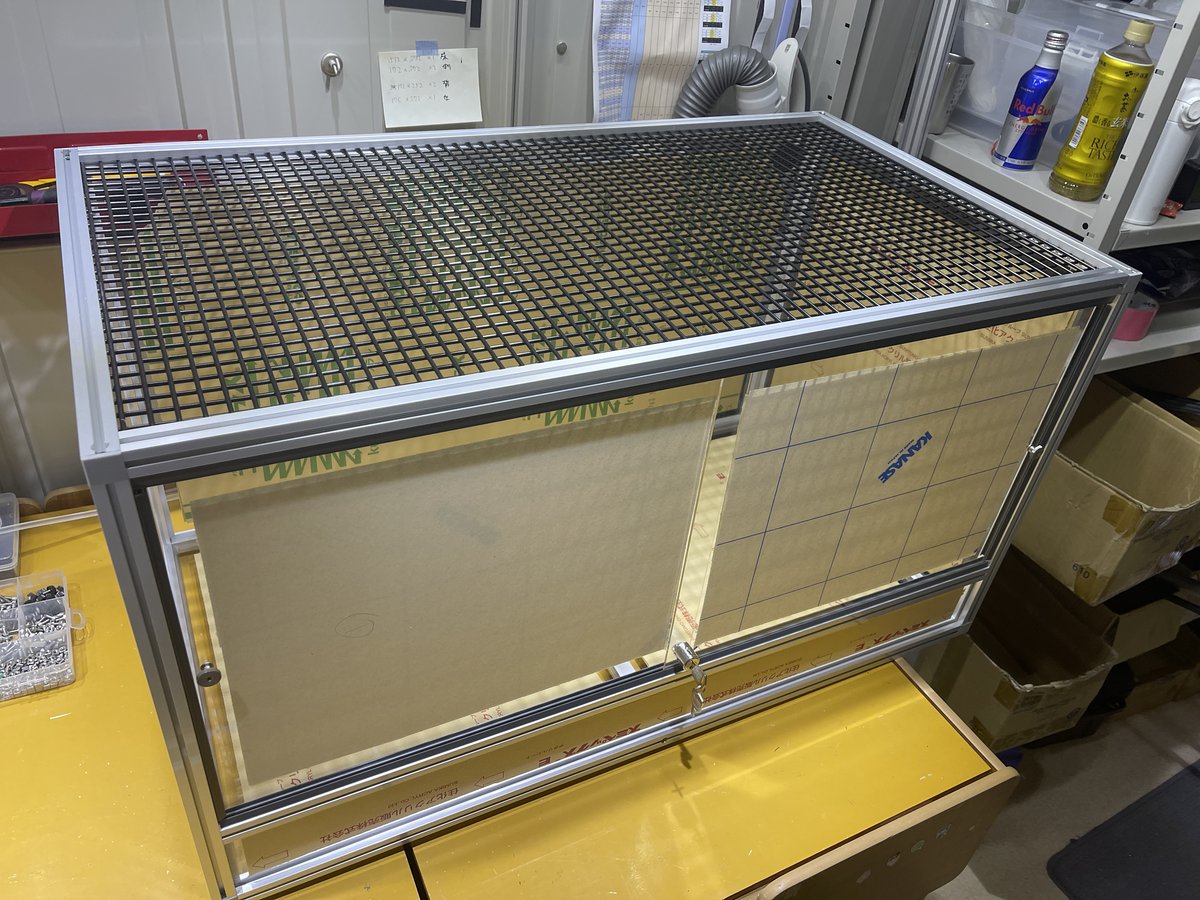 【アオダイショウ飼い主さん必見！】天板金網仕様で強力ランプも安心！こだわりのオーダーケージの画像