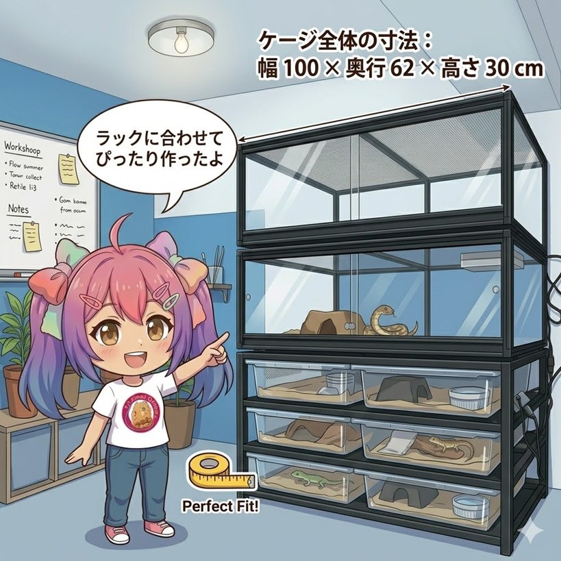 ✨ラックに合わせてサイズ調整したケージをご紹介✨