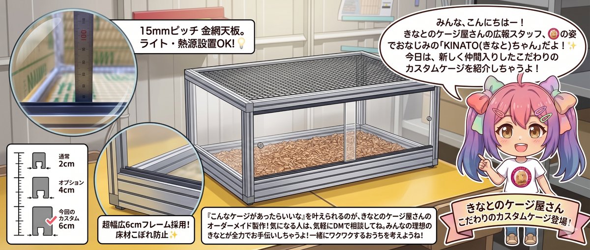 【紹介✨】こだわりの天板金網＆幅広フレームケージ！