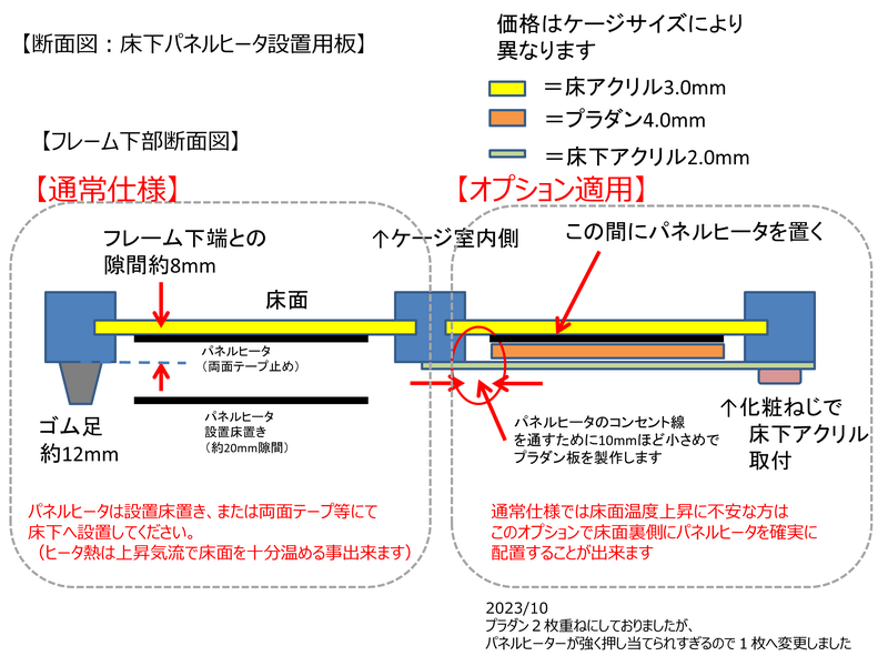 床下パネルヒータ支え板の画像